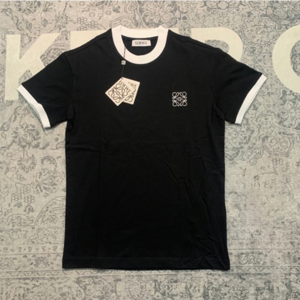 Loewe Ringer T-Shirt Mens Small Black Anagram Embroidered Cotton